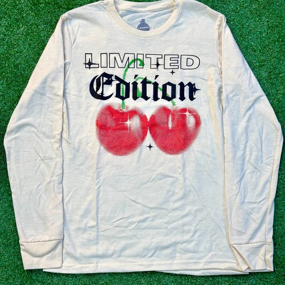 Cherries Limited Edition Since 2000 LMTD Beige Sweater By Launder Brand